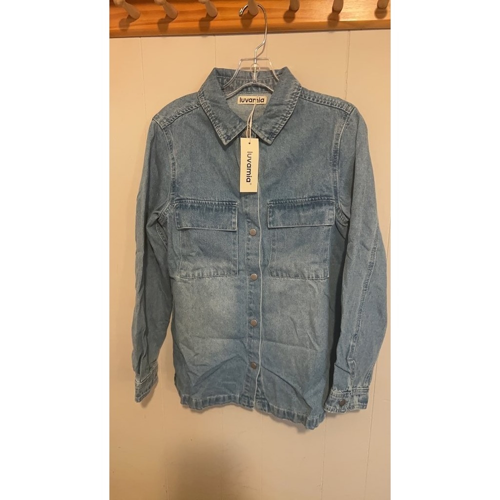 Luvamia Women's Denim Button-Up Shirt